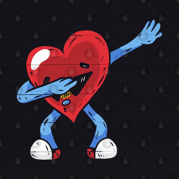 Cute Heart Dabbing Funny Artwork by Artistic muss